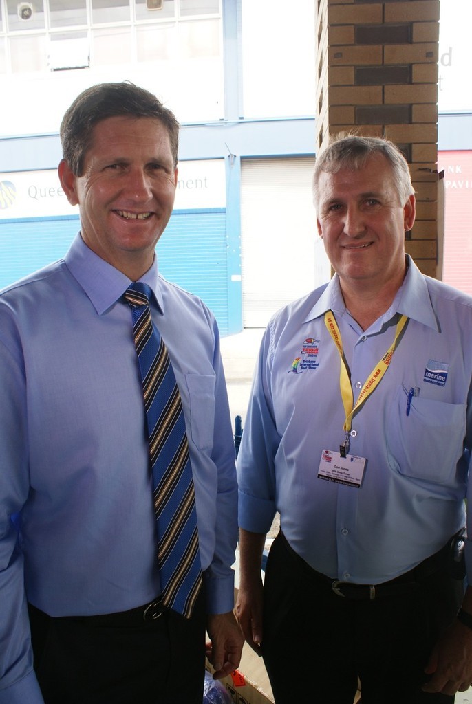 Lawrence Springborg (left) and Marine Queensland general manager Don Jones. When I snapped this photo, ’the Borg’ was Leader of National Liberal Party and Queensland’s 