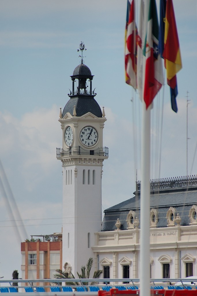 Time ticks by on the clock tower in Valencia. Time almost ran out for the 33rd America&rsquo;s Cup on Thursday photo copyright MCC McCamp taken at  and featuring the  class