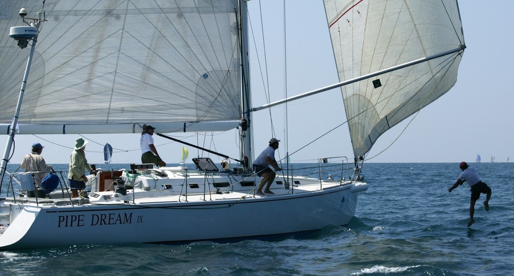 Pipedream bowman walking on water - 2007 Phuket King’s Cup © Kevin Miller http://kevinmillerphoto.com