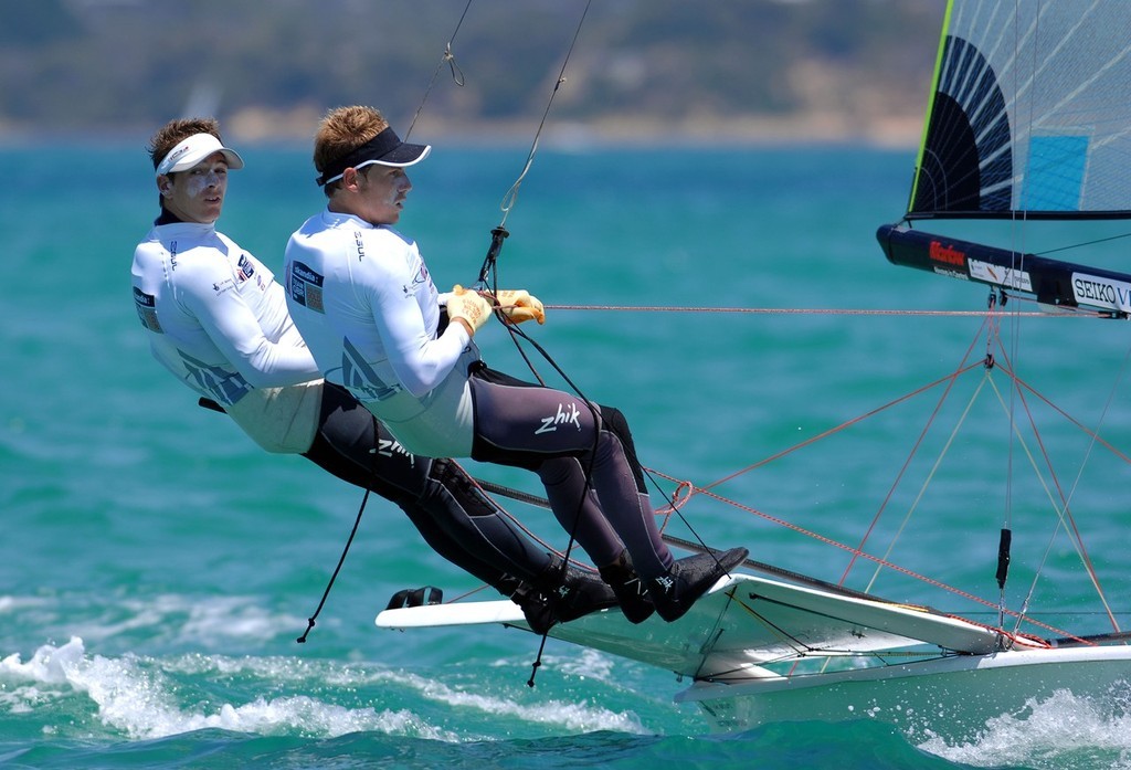 Alian SIGN & Dylan FLETCHER (GBR) <br />
Sailing - 2008 Sail Melbourne <br />
2008 49er World Championships <br />
Sorrento Yacht Club <br />
 © Jeff Crow/ Sport the Library http://www.sportlibrary.com.au