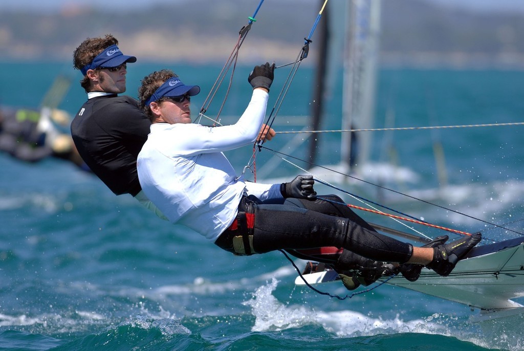 Charlie SMYTHE & Jonathan GOLDSBERRY (USA) <br />
Sailing - 2008 Sail Melbourne <br />
2008 49er World Championships <br />
Sorrento Yacht Club <br />
 © Jeff Crow/ Sport the Library http://www.sportlibrary.com.au