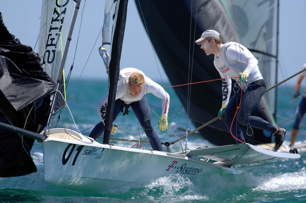 Jan Peter & Hannes PECKOLT (GER) <br />
Sailing - 2008 Sail Melbourne <br />
2008 49er World Championships <br />
Sorrento Yacht Club <br />
 © Jeff Crow/ Sport the Library http://www.sportlibrary.com.au