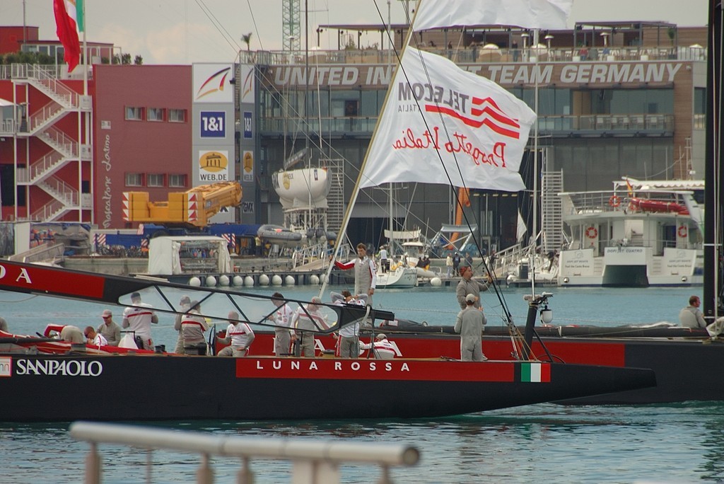 Prada and Luna Rossa pictured in valencia, Spain in 2007 © MCC McCamp