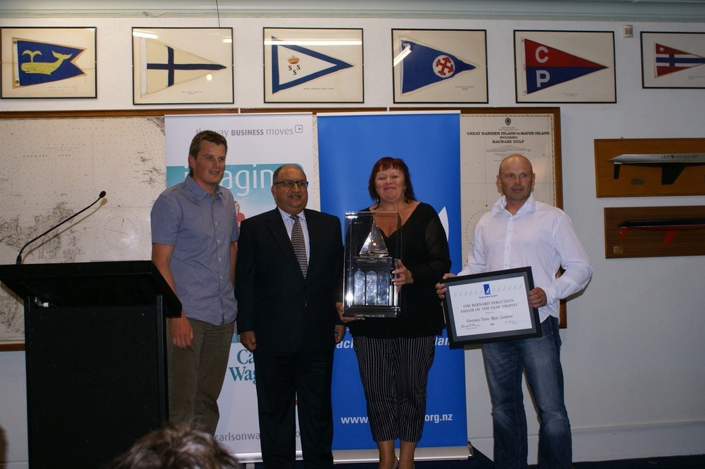 From left: Dean Barker, His Excellency, Debbie Kelly and James Dagg 2007 Sailor of the Year Awards © Richard Gladwell www.photosport.co.nz