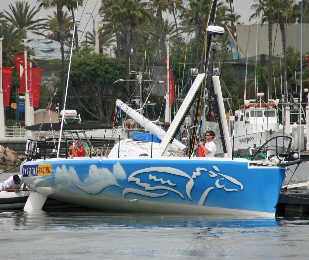 Philippe Kahn’s Pegasus 101, and Open 50, sits tilted with its keel canted to port - Transpac 2007 © Rich Roberts http://www.UnderTheSunPhotos.com