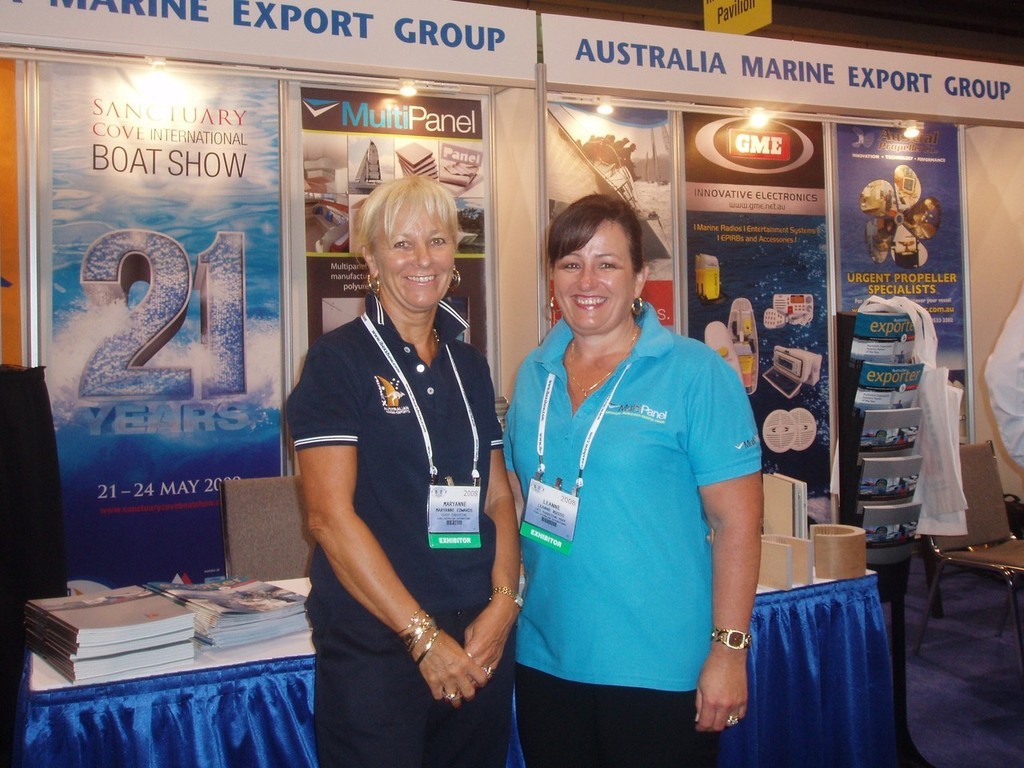 Success at IBEX 2008: Mary-Anne Edwards from AIMEX and Leanne Russo from Multipanel. photo copyright MIAA taken at  and featuring the  class