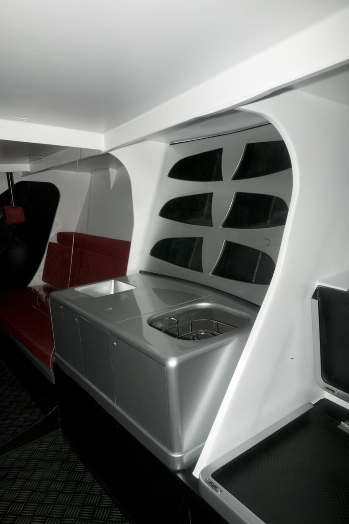 New Alfa Romeo 70’ at McConaghy’s China yard. Galley, and note Alfa radiator grille pattern between the cubby holes. © Guy Nowell http://www.guynowell.com