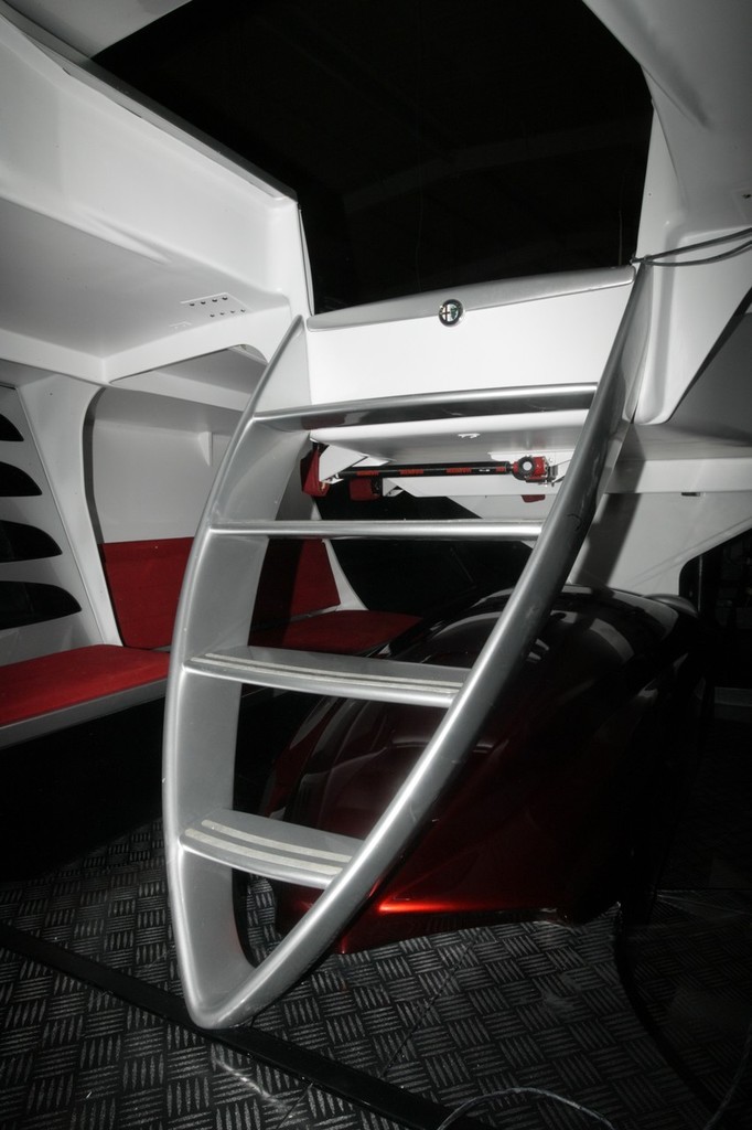 New Alfa Romeo 70’ at McConaghy’s China yard. The Alfa grille... or is it the companionway steps? © Guy Nowell http://www.guynowell.com