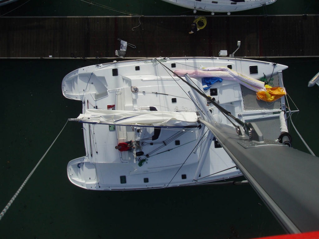 View from the mast of the Lagoon 500 photo copyright Sailaway Port Douglas . www.sailawayportdouglas.com taken at  and featuring the  class