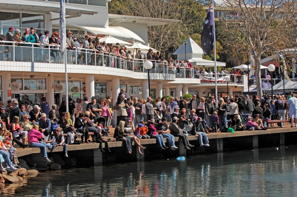 Sky’s the Limit - Aerial Show with acrobatic fighter planes from Williamtown RAAF Base lightened the sky last August. The marina shores were at full capacity by local residents and d’Albora customers. © MIAA
