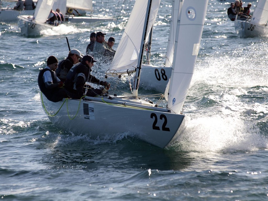 Alastair Gair NZL leads Race 2 2010 Musto Etchells Australasian Winter Championship - image by Peter Duncan photo copyright Peter Duncan http://www.questphoto.net taken at  and featuring the  class
