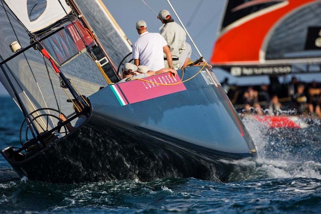 Luna Rossa sailing in the Desafio Trophy, demonstrating the extreme hull shape of five generations AC class rules © Carlo Borlenghi/ Alinghi http://www.alinghi.com