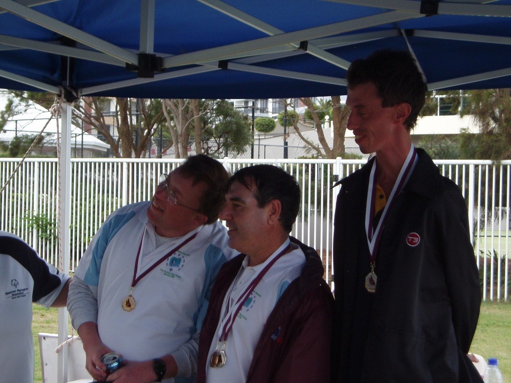 Mens Singlehanded Medal Winners - Allister Peek, Warren Hawkins and Tom Nairn - 2008 Special Olympics Queensland Sailing Regatta © Drew Hulton-Smith