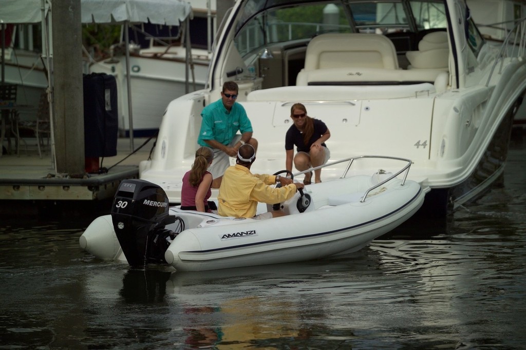 What more could one want in a tender? The comprehensively-equipped 350 Amanzi  is ideal for the task. - Quicksilver boats © SW