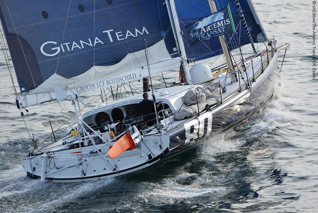 Loick Peyron (Gitana Eighty) at the start of the Artemis Transat photo copyright onEdition/The Artemis Transat http://www.theartemistransat.com taken at  and featuring the  class