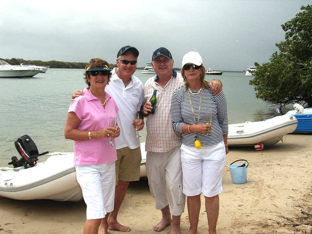 Beverley and Bailey Hunter with Phil and Tuija Sullivan photo copyright Riviera . http://www.riviera.com.au taken at  and featuring the  class