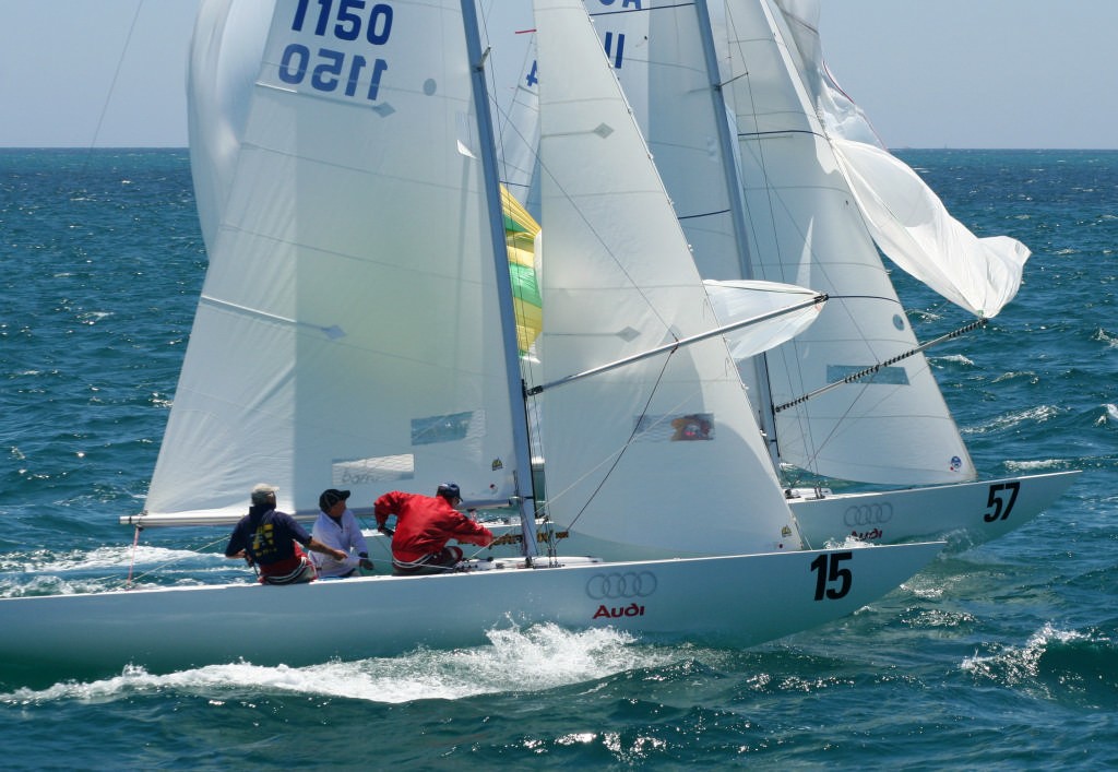 Bill Steele (bow 15) and Paul Henshall (bow 57) -Day 5 Audi Etchells Worlds photo copyright Sail-World.com /AUS http://www.sail-world.com taken at  and featuring the  class