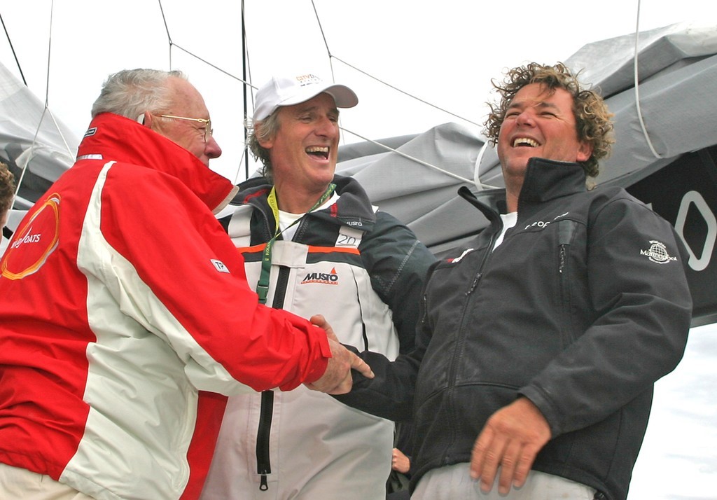 Bob Oatley Mike Slade and Chris Sherlock share a laugh - Rolex Sydney Hobart Yacht Race 2007 © Crosbie Lorimer http://www.crosbielorimer.com