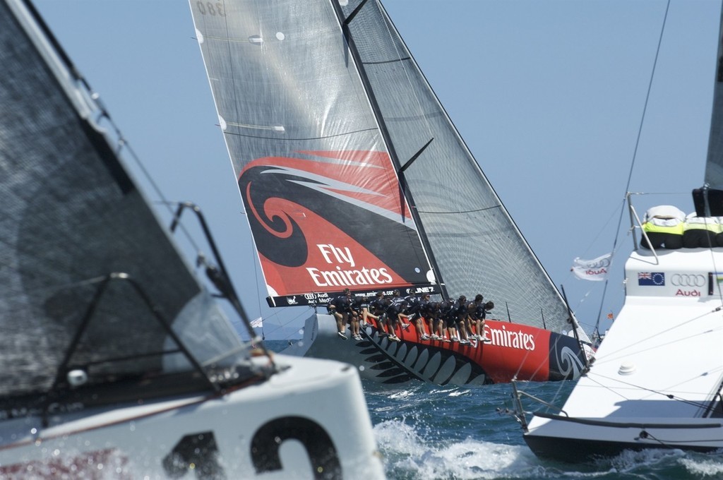Emirates Team New Zealand NZL380, start of race two, day one, Sardinia Trophy, Audi MedCup 21/7/2009 © Emirates Team New Zealand / Photo Chris Cameron ETNZ 