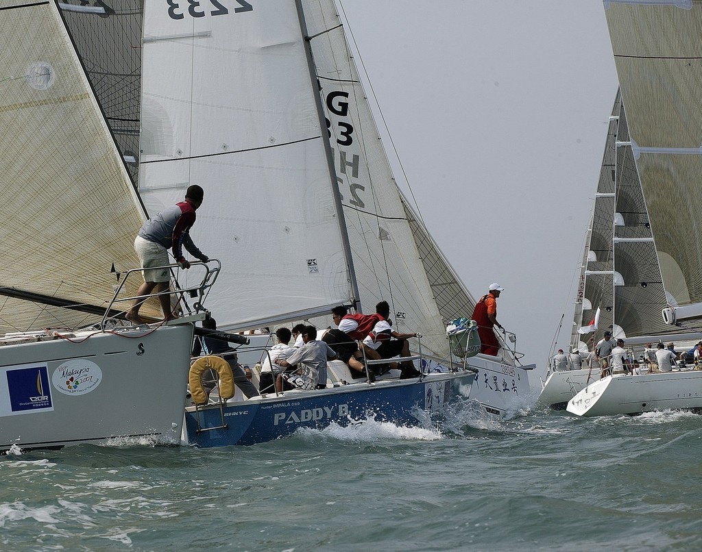 Paddy B in a tight spot on the start line, China Cup International Regatta 2007 © Guy Nowell http://www.guynowell.com