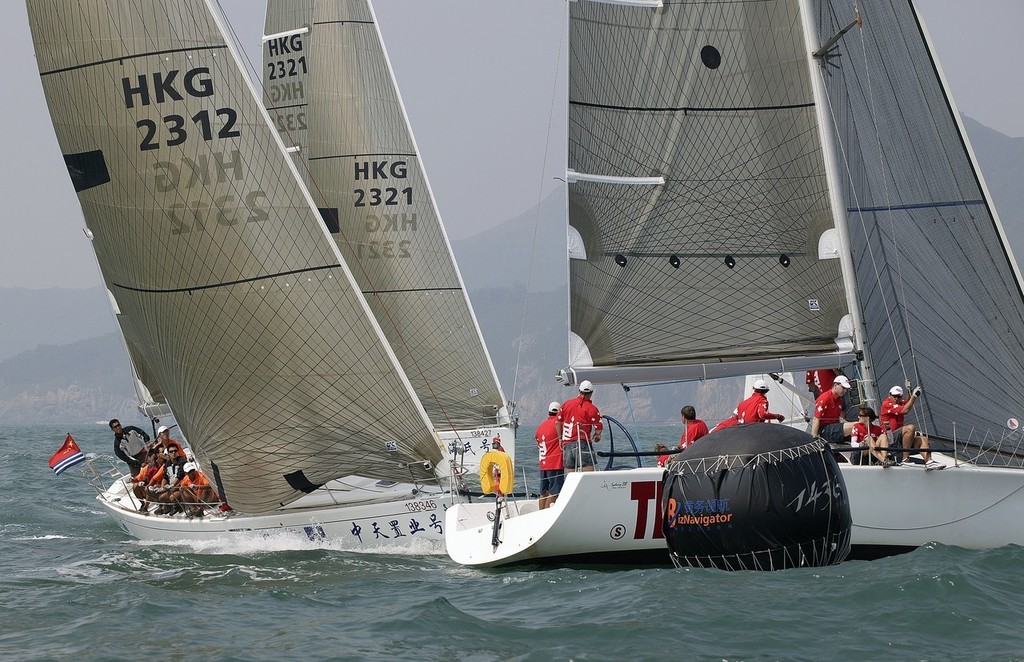 Stella finds a (small) space at teh windward mark, China Cup International Regatta 2007 © Guy Nowell http://www.guynowell.com