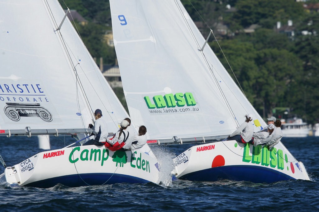 CYCA's Alex Ward on the stern of the RNZYS's Sam Osborne photo copyright Luca Villata taken at  and featuring the  class