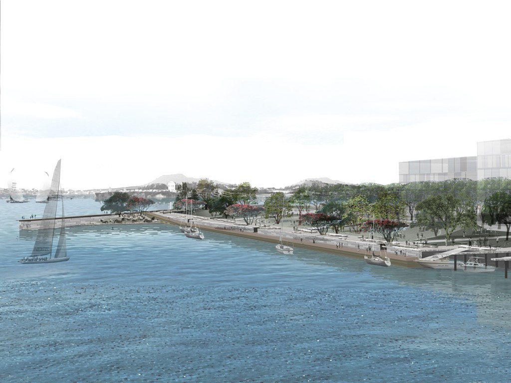The Wynyard Quarter development looking east from Westhaven photo copyright Sea+City www.seacity.co.nz taken at  and featuring the  class
