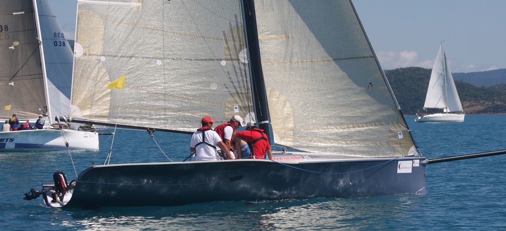 Conquistador controls No Limits in light conditions - Meridien Marinas Airlie Beach Race Week Day 3 2009 photo copyright Sail-World.com /AUS http://www.sail-world.com taken at  and featuring the  class