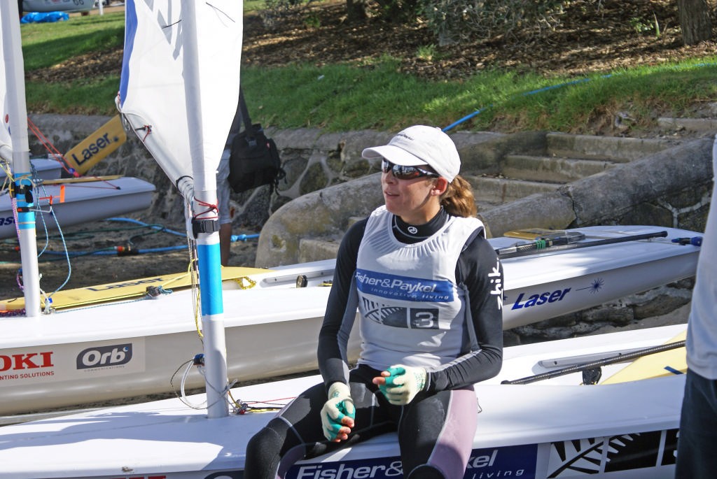 Jo Aleh (NZL)was still very upset that the race she had been leading was abandoned. © Richard Gladwell www.photosport.co.nz