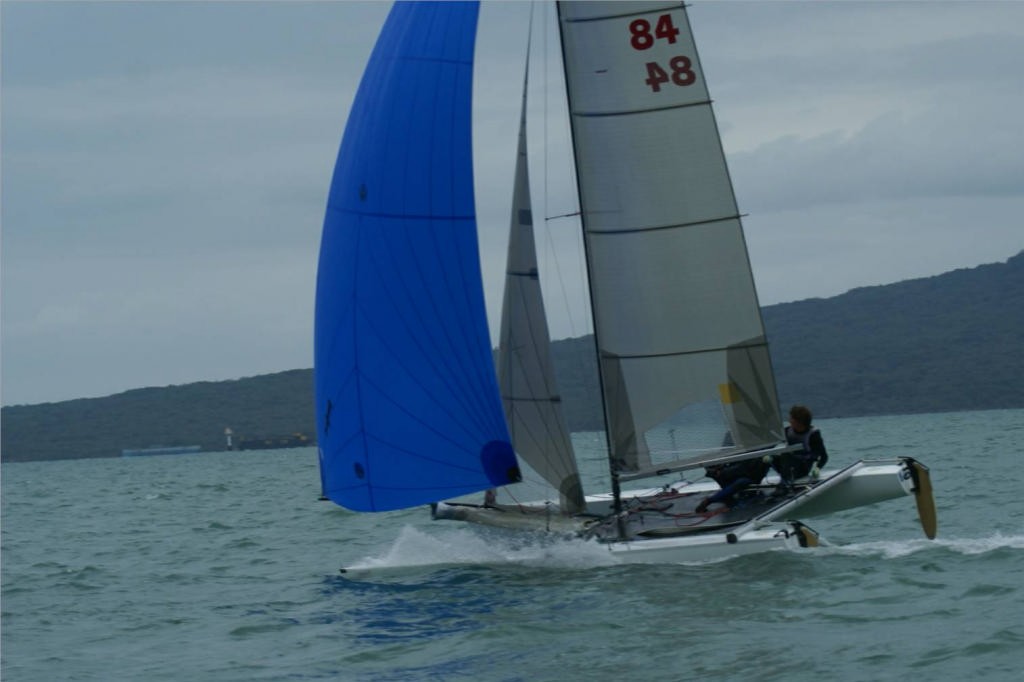 Brett Sellers and Nigel Williams competing in the Tornado, Medal Race, Sail Auckland 2007 © Richard Gladwell www.photosport.co.nz