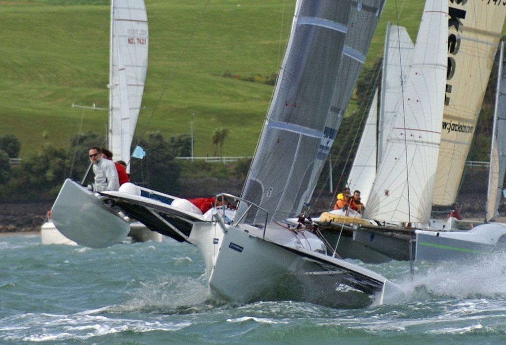 PredictWind.Com -8.2m Farrier design, with 6 metres beam - at the start of the HSBC Premier Coastal Classic © Richard Gladwell www.photosport.co.nz