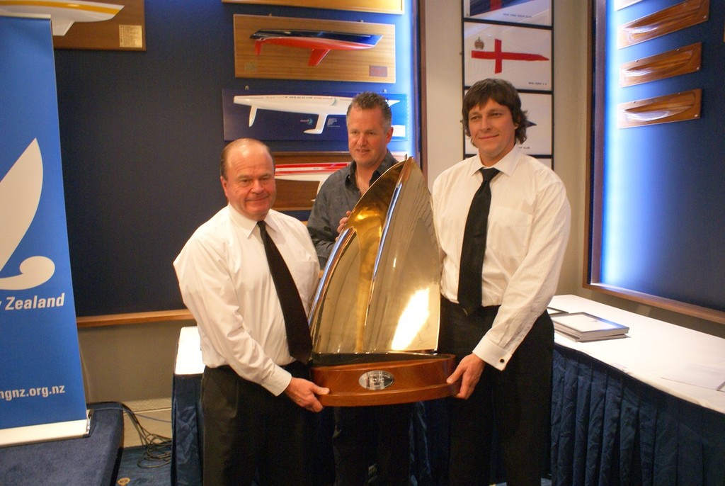 Hard Labour won the KORC Trophy which weighs 50kg and was designed  by Brett Bakewell-White © Richard Gladwell www.photosport.co.nz