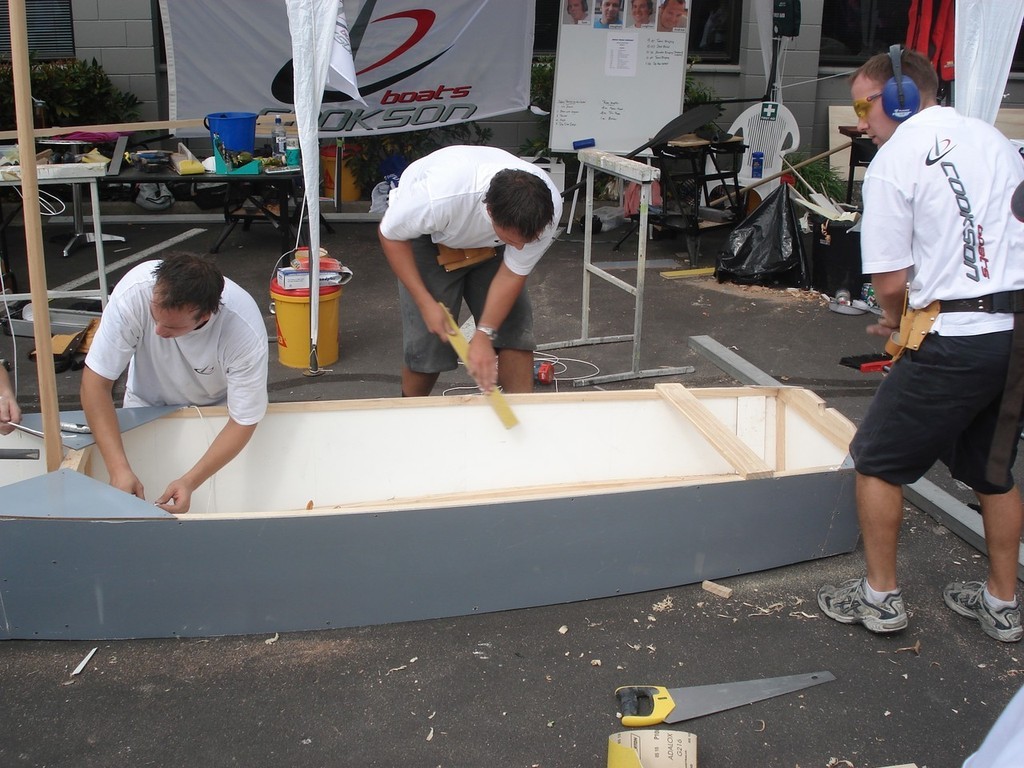 In the final stages of assembly at the Marine Trades Challenge 2008 © Colin Preston