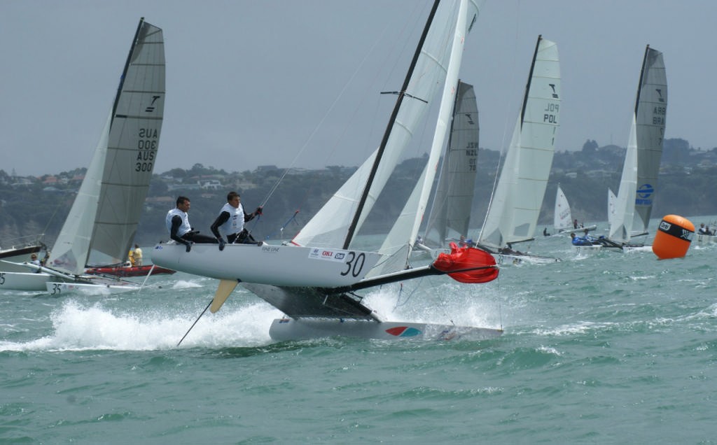 Bruce Kendall and Blair Tuke (NZL), Leg 1 Race 3 on Day 2 2008 Tornado Worlds © Richard Gladwell www.photosport.co.nz