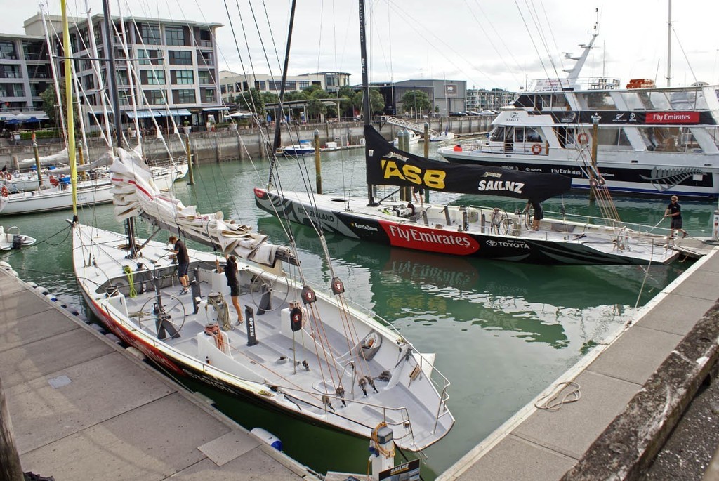 Two modified America’s Cuppers are used - one French from 1995 and the other Japanese from the same era. The beam of the yachts is slightly different from the current models! © Richard Gladwell www.photosport.co.nz
