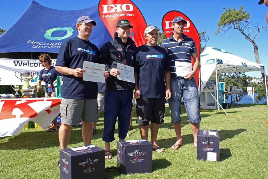 Winners of the Masters Event received a case of Saint Clair wine at the OKI 24 Hour Race, Lake Pupuke © Richard Gladwell www.photosport.co.nz