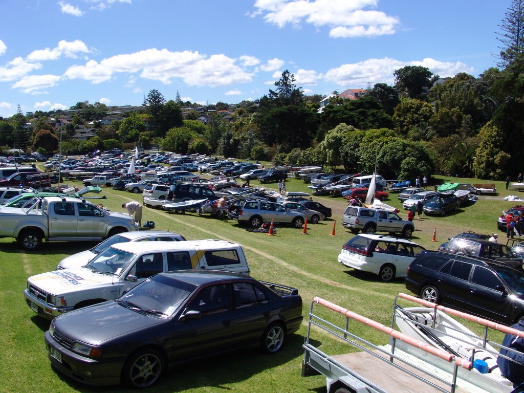 A very full carpark at the Sir Peter Blake Torbay Regatta, gives some idea of the magnitude of the event. © Richard Gladwell www.photosport.co.nz
