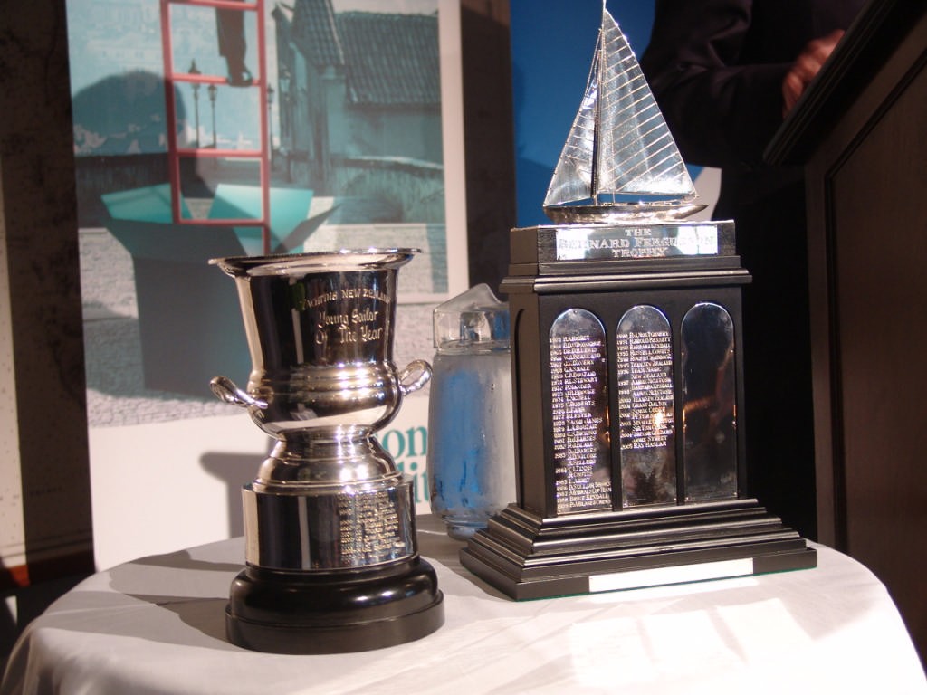 What it’s all about - the Junior Sailor of the Year and the Sir Bernard Fergusson Trophy for Sailor of the Year © Richard Gladwell www.photosport.co.nz