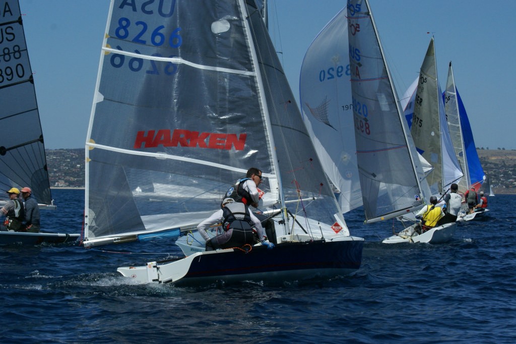 Howie Hamlin and Fritz Lanzinger (USA) line up on the first reach at the 2007 SAP 505 World Championship, Race 6 photo copyright Sail-World.com /AUS http://www.sail-world.com taken at  and featuring the  class