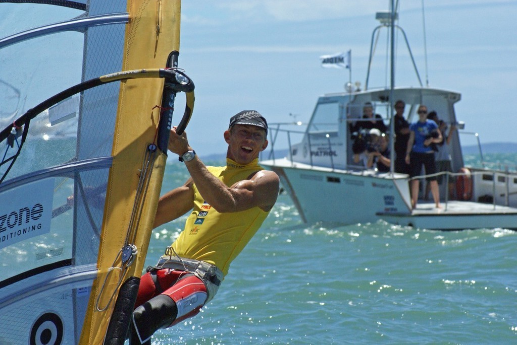 Tom Ashley after taking fourth place, and the World title, in the Mens Medal Race - 2008 RS:X World Championships, Takapuna © Richard Gladwell www.photosport.co.nz