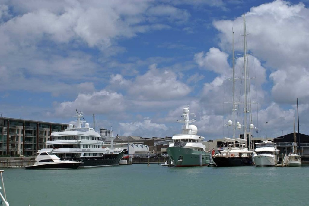 Superyacht Alley - Viaduct Harbour - 19 January 2009 © Richard Gladwell www.photosport.co.nz