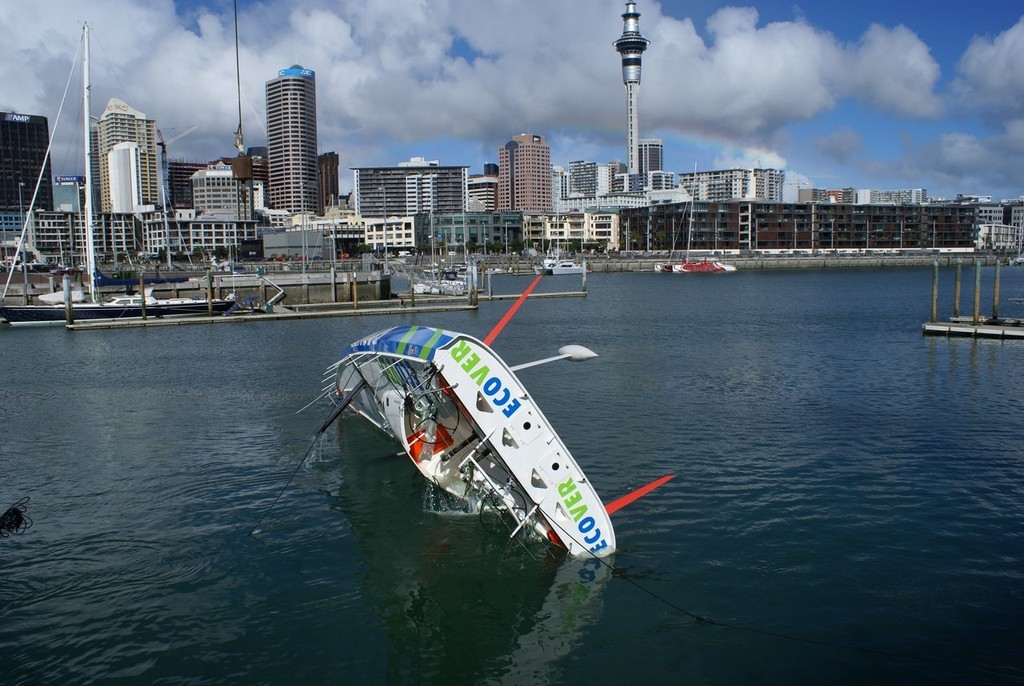 Ecover self-righting test - Auckland’s Viaduct Harbour © Richard Gladwell www.photosport.co.nz