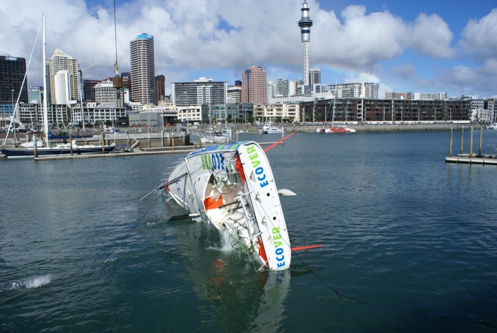 Ecover self-righting test - Auckland’s Viaduct Harbour © Richard Gladwell www.photosport.co.nz