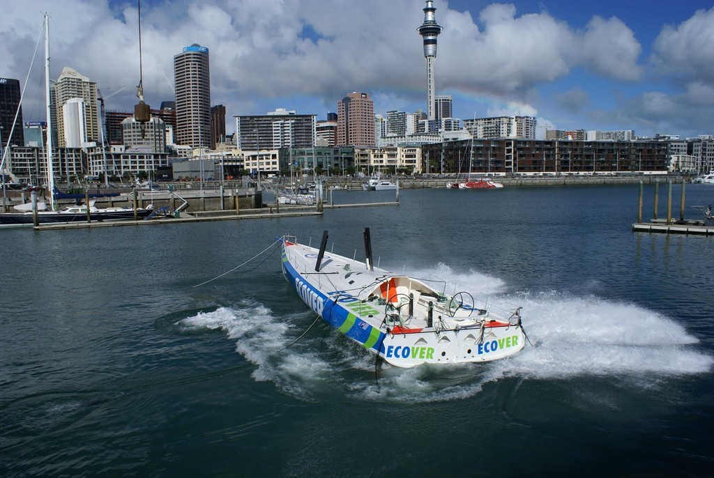 Ecover self-righting test - Auckland’s Viaduct Harbour © Richard Gladwell www.photosport.co.nz