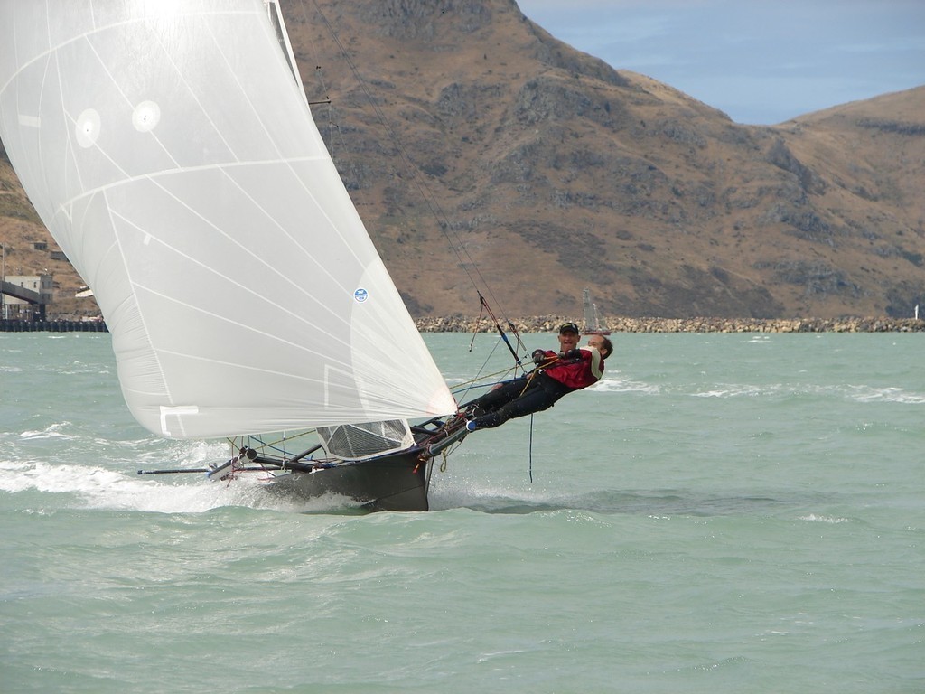 Auckland skiff legend Tim Bartlett and crew Dave Healy on Carbon Sequestration rocked off the breeze on the final day of racing at the 2008 R Class Nationals. Bartlett claims that he always learns something new at a Leander competition. - 2008 R Class National Championships © Sutter Schumacher