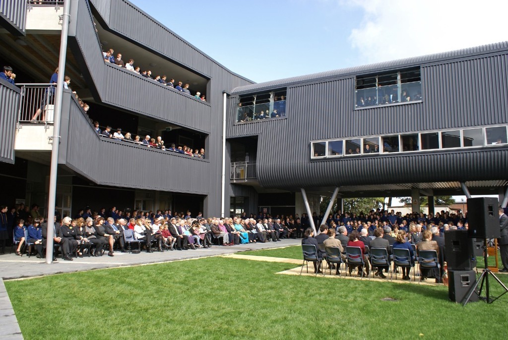 Two of the three sides of the new Ralph Roberts block at Takapuna Grammar School photo copyright Richard Gladwell www.photosport.co.nz taken at  and featuring the  class