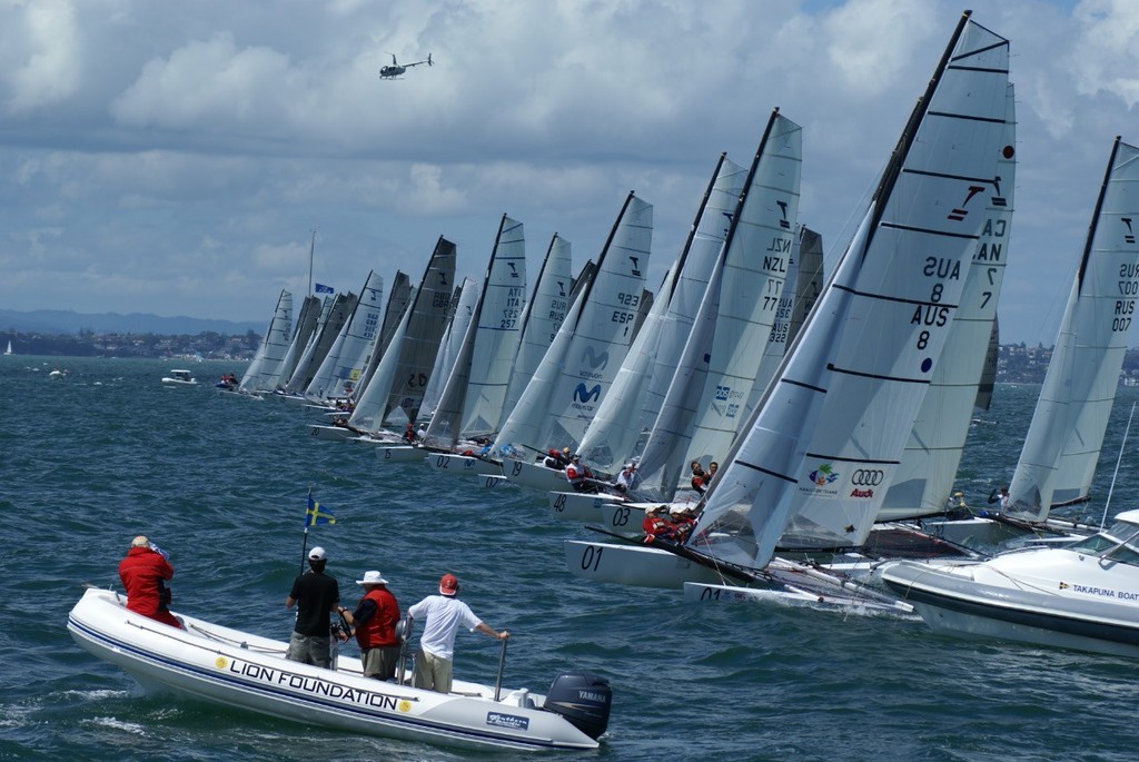 Tornados power off the start line in their penultimate race, 2008  Tornado Worlds, Takapuna, New Zealand photo copyright Richard Gladwell www.photosport.co.nz taken at  and featuring the  class