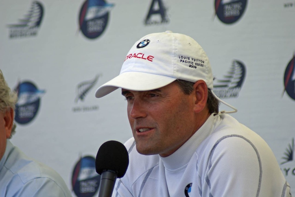 Russell Coutts at the Media Conference following the Challenger Final of the Louis Vuitton Pacific Series © Richard Gladwell www.photosport.co.nz