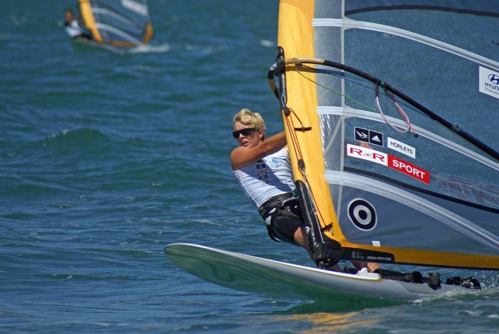 The youngest competitor in the regatta, 16 year old Josh Nixon (NZL), on Day 2 of the RS:X World Championships, Takapuna © Richard Gladwell www.photosport.co.nz