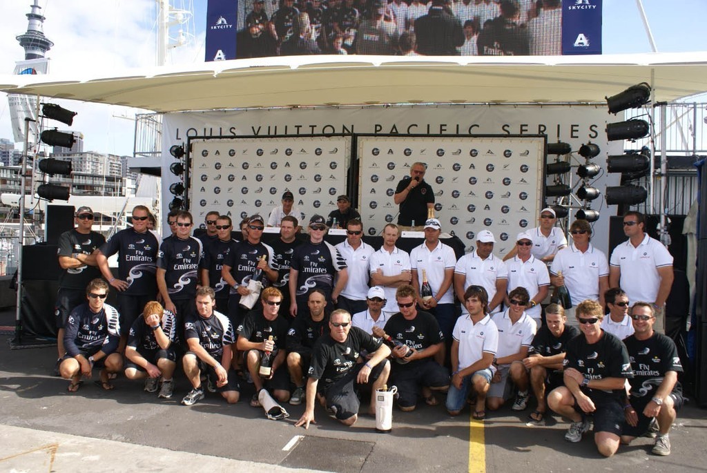 All the support crews were presented to the media conference and thanked and applauded for the fine worjk they have done in the Louis Vuitton Pacific Series © Richard Gladwell www.photosport.co.nz